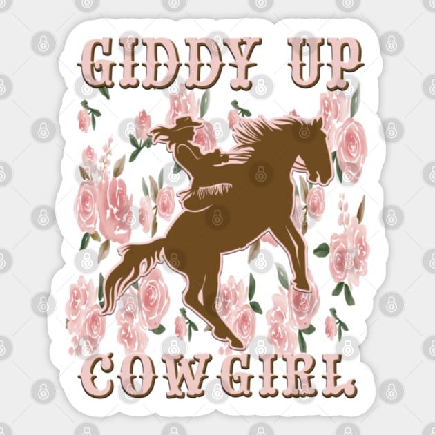 Giddy Up Cowgirl Country Western Horse Sticker by Sassee Designs